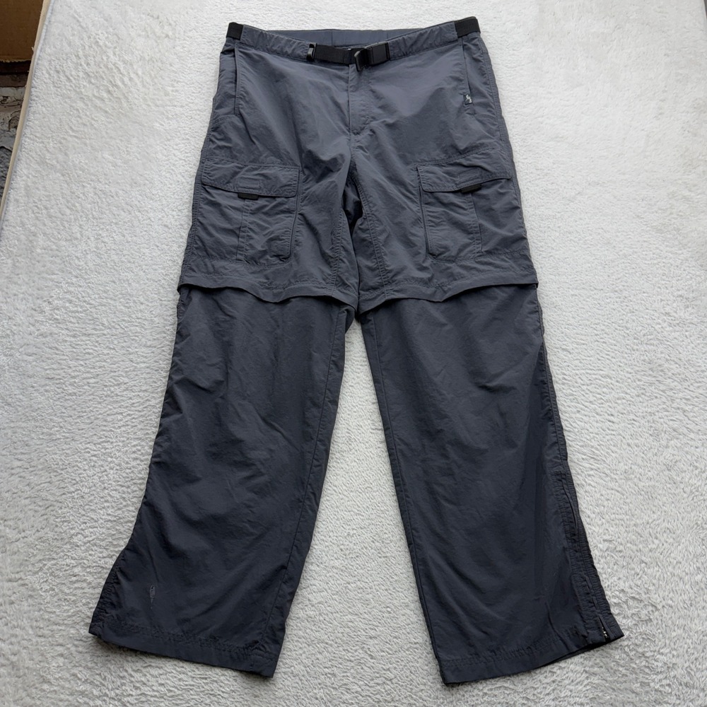 Eastern Mountain Sports EMS Mens 34-S Convertible Hiking Cargo Pants Grey Nylon